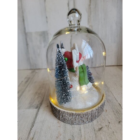 Snow globe snowman light up tree Xmas glitter decor figure unique - Picture 3 of 7